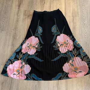 Daniel Rainn Black Skirt with Pink Floral Design